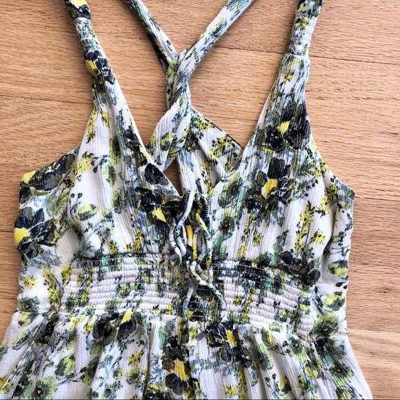 Free People Washed Ashore Green Floral Dress size XS - Picture 3 of 8